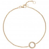 Armband 585 Gold Gelbgold 16 Diamanten Brillanten 21 cm