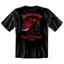 Fun T-Shirt Feuerwehr vs. Polizei