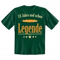 Fun T-Shirt 18 Jahre und schon Legende