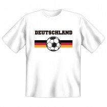 Fun T-Shirt Fussball Deutschland Fahne Ball