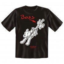 Fun T-Shirt Gassi gehen Herrchen ist Boss