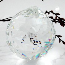 Anhänger Kugel faccettiert Kristallglas