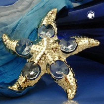 Seestern mit 5 Glas-Steinen Kristallglas