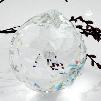 Anhänger Kugel faccettiert Kristallglas