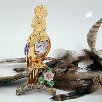 Papagei mit Glas-Steinen Kristallglas