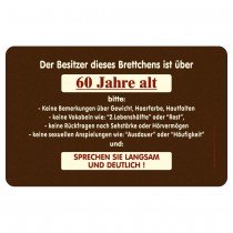 Frühstücksbrettchen Brotzeitbrettchen - Besitzer über 60