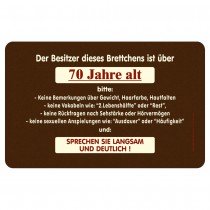 Frühstücksbrettchen Brotzeitbrettchen - Besitzer über 70