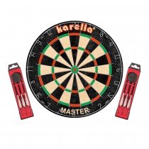 Karella Dartboard Master Wettkamp Profi Dartscheibe + 2 Set Steeldart