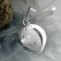 Anhänger Herz matt-diamantiert glänzend 925 Sterlingsilber