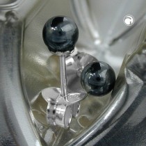 Ohrstecker ca. 4mm Hämatit 925 Sterlingsilber