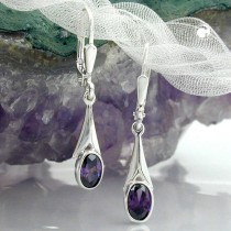 Ohrring Zirkonia amethyst 925 Sterlingsilber