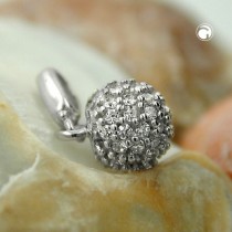 Anhänger Kugel mit Zirkonias 925 Sterlingsilber