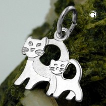 Anhänger Katzenpaar 925 Sterlingsilber