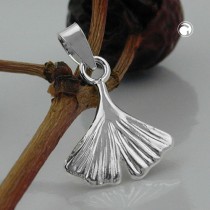 Anhänger 12mm Ginkgoblatt 925 Sterlingsilber