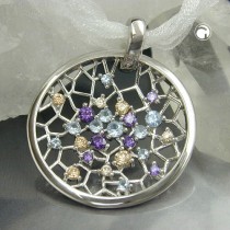 Anhänger Zirkonia multicolor 925 Sterlingsilber