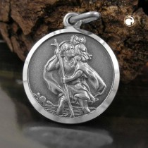 Anhänger Christophorus-antik 925 Sterlingsilber