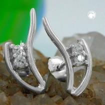 Ohrstecker mit je 2x Zirkonia 925 Sterlingsilber