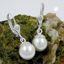 Ohrring Hänger mit Perle 8mm 925 Sterlingsilber
