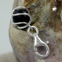 Anhänger Charm Onyx 6mm 925 Sterlingsilber