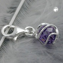 Anhänger Charm Zirkonia-lila 925 Sterlingsilber