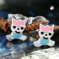 Ohrstecker pink-hellblau 925 Sterlingsilber