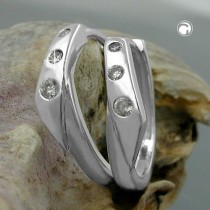 Creolen Ohrringe Zirkonia 925 Sterlingsilber