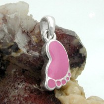 Anhänger Fuß rosa 925 Sterlingsilber
