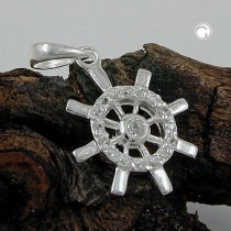 Anhänger Steuerrad mit Zirkonias 925 Sterlingsilber
