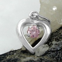 Anhänger Herz Zirkonia-pink 925 Sterlingsilber
