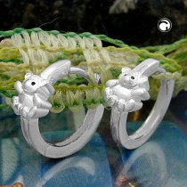 Creolen Ohrringe kleiner Bär 925 Sterlingsilber