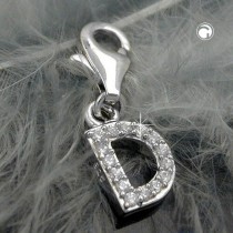 Anhänger Charm Buchstabe D 925 Sterlingsilber