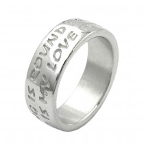 Ring mit Prägung LOVE HAS NO END 925 Silber Größe 64