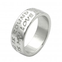Ring mit Prägung LOVE HAS NO END 925 Silber Größe 56