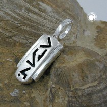 Anhänger matt-glänzend mit schwarz 925 Sterlingsilber