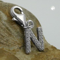 Anhänger Charm Buchstabe N 925 Sterlingsilber