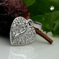 Anhänger Herz mit Zirkonias 925 Sterlingsilber