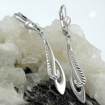 Ohrring gemustert rhodiniert 925 Sterlingsilber