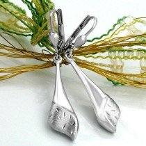 Ohrring Tropfen rhodiniert 925 Sterlingsilber