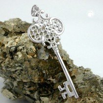 Anhänger Schlüssel rhodiniert 925 Sterlingsilber