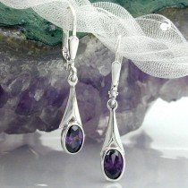 Ohrring Zirkonia amethyst 925 Sterlingsilber