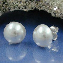 Ohrstecker 10mm Perle Imitat 925 Sterlingsilber