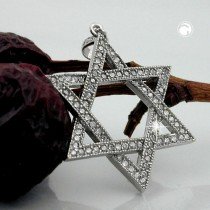 Anhänger David-Stern Zirkonia 925 Sterlingsilber