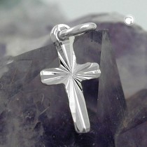 Anhänger Mini-Kreuz diamant. 925 Sterlingsilber