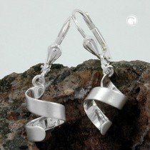 Ohrring kurze Spirale matt 925 Sterlingsilber