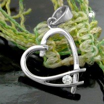 Anhänger Herz mit Zirkonia 925 Sterlingsilber