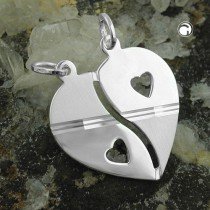 Anhänger Herz mit 2 Ösen 925 Sterlingsilber