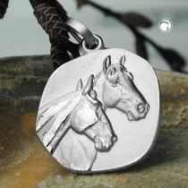 Anhänger Platte mit Pferd 925 Sterlingsilber