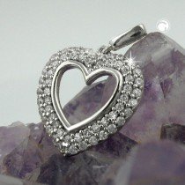 Anhänger Herz mit Zirkonia 925 Sterlingsilber