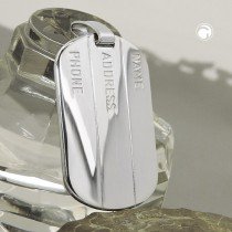 Anhänger Gravur Erkennungsmarke 925 Sterlingsilber