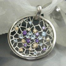 Anhänger Zirkonia multicolor 925 Sterlingsilber